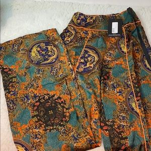 COPY - PLT SILK WIDE LEG PRINTED TROUSER